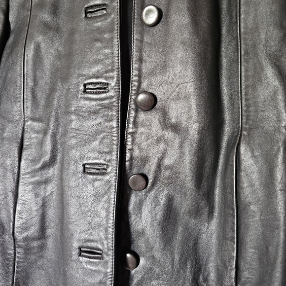 Genuine leather Argentina black button-down vintage women's leather jacket - Picture 2 of 11